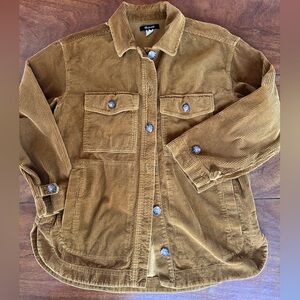 Madewell Yorkway Corduroy Shirt Jacket XS Antique Gold Chore Coat Utility